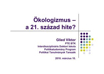 Ãkologizmus â a 21. szÃ¡zad hite? - Publikon