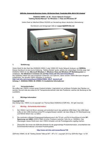 VNWA 3 und 3E - SDR-Kits