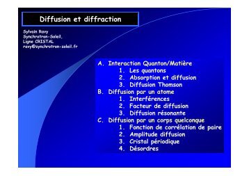 Diffusion et diffraction - CGE-2012-Paris
