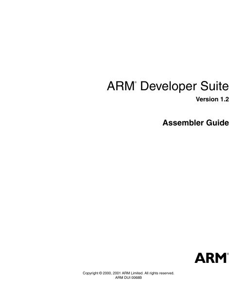 ARM Developer Suite Assembler Guide