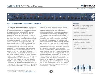 DATA SHEET: 528E Voice Processor - Symetrix