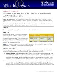 THE ATTRIBUTE MAP: A TOOL FOR CREATING COMPETITIVE ...