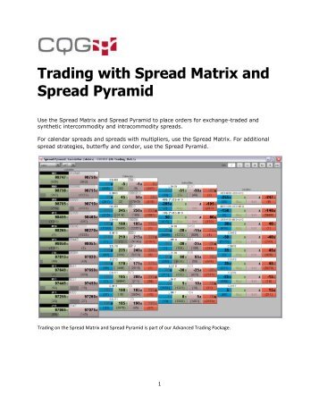 Trading with Spread Matrix and Spread Pyramid - CQG.com