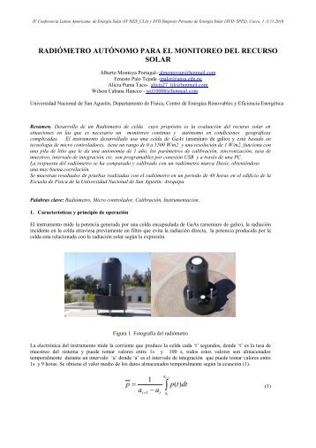 radiómetro autónomo para el monitoreo del recurso solar