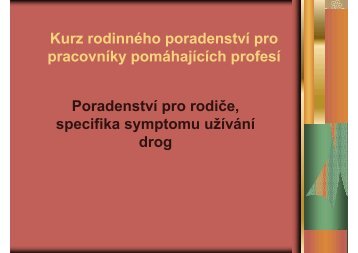 Kurz rodinného poradenství pro pracovníky ... - Prev-Centrum