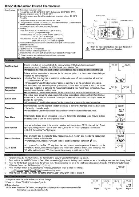 Medical thermometer - TH520 - Radiant Innovation - multifunction