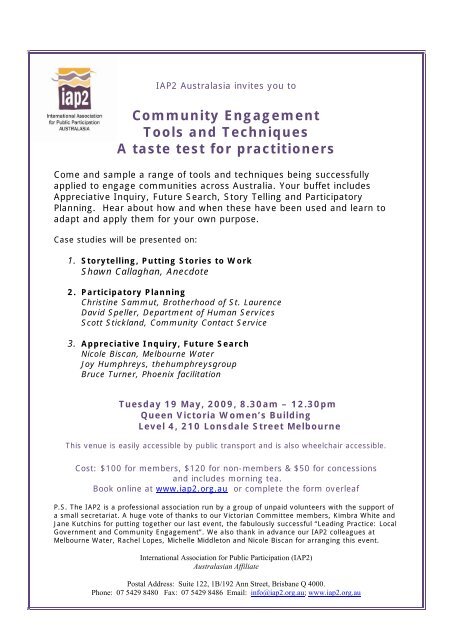 Community Engagement Tools And Techniques A Taste Test For
