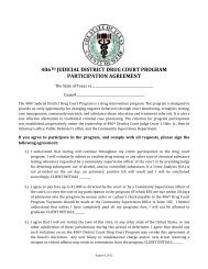 Drug Court Program Participation Agreement - Webb County