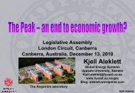 Kjell Aleklett - Australian Association for the Study of Peak Oil and Gas