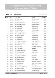 38. Ziegenhainer Silvesterlauf Klassenlisten 8100m