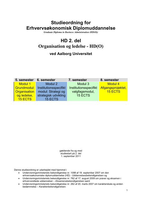 Studieordning - Det Samfundsvidenskabelige Fakultet - Aalborg