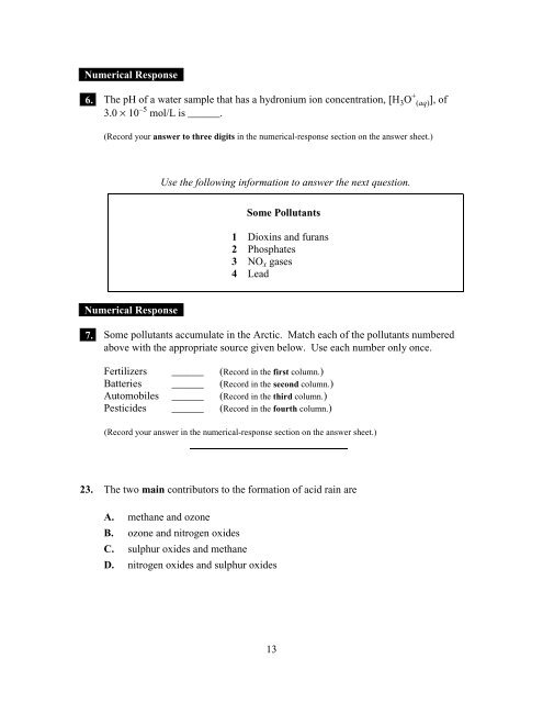 Science 30 January 2000 Diploma Examination