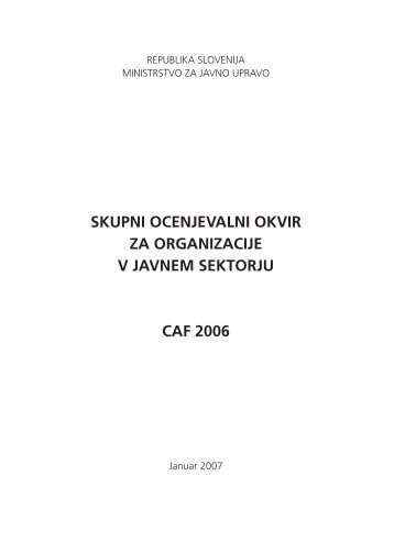 Skupni ocenjevalni okvir za organizacije v javnem sektorju ... - EIPA