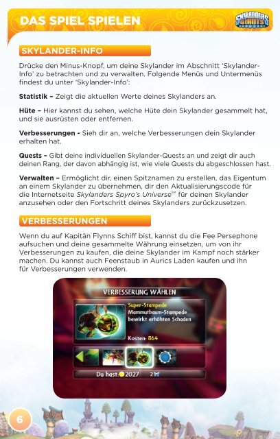 SKYLANDERS Giants Wii-HANDBUCH