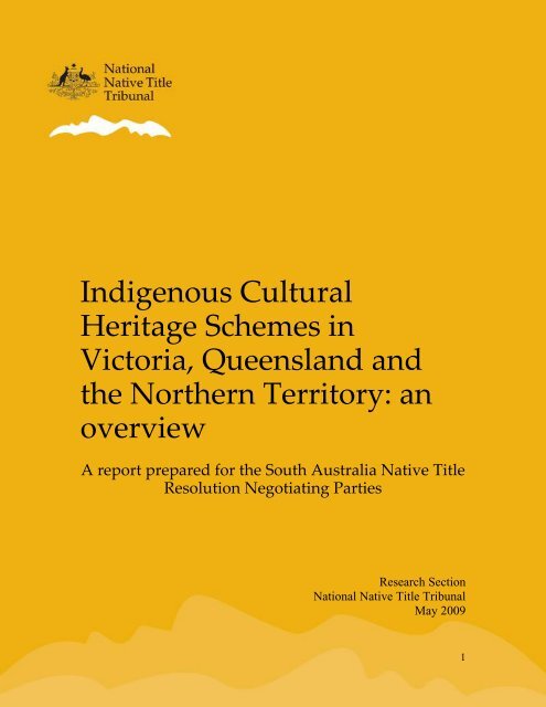 Indigenous Cultural Heritage Schemes in Victoria, Queensland and ...