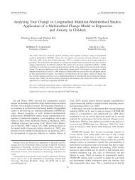 Analyzing True Change in Longitudinal Multitrait-Multimethod - Mplus