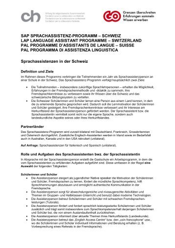 SAP SPRACHASSISTENZ-PROGRAMM ... - chstiftung.ch Go
