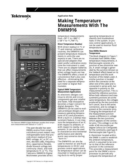 Making Temperature Measurements With The DMM916