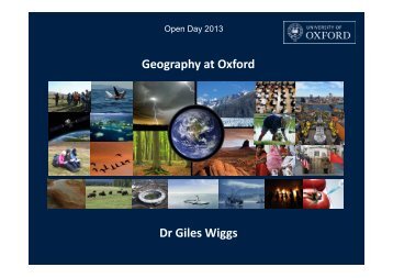 Geography at Oxford - School of Geography and the Environment