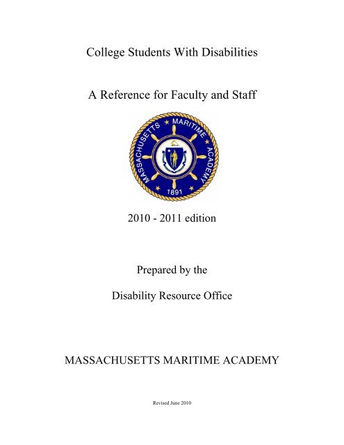 College Students With Disabilities - Massachusetts Maritime Academy