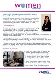 w Career Profile Career Profile: Teresa Wong ... - People 1st