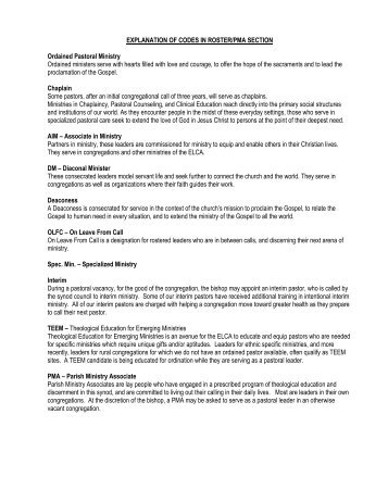 Rostered Leaders - Central States Synod