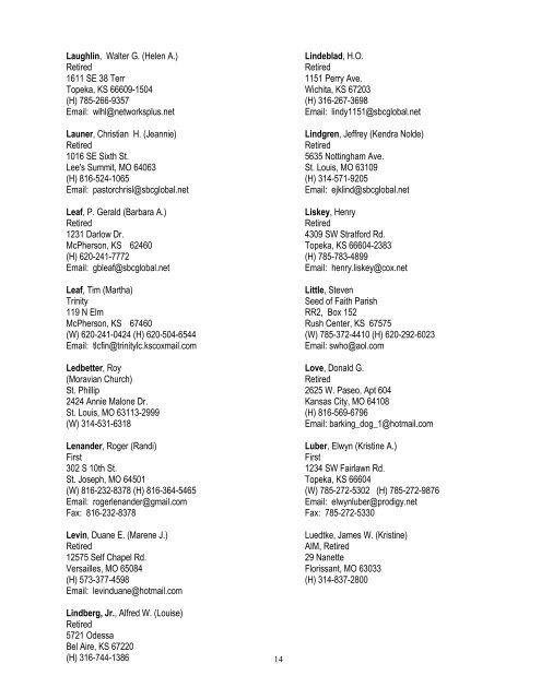 Rostered Leaders - Central States Synod