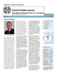 MAKING CHRIST KNOWN - Central States Synod