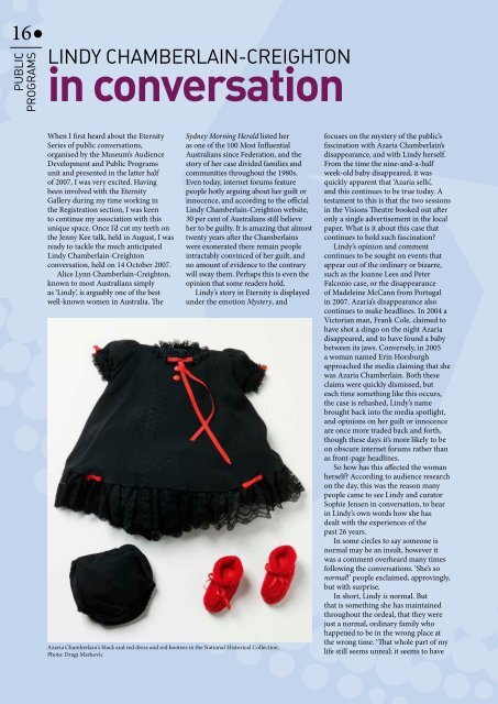 Conversation With Lindy Chamberlain Creighton Pdf 144kb