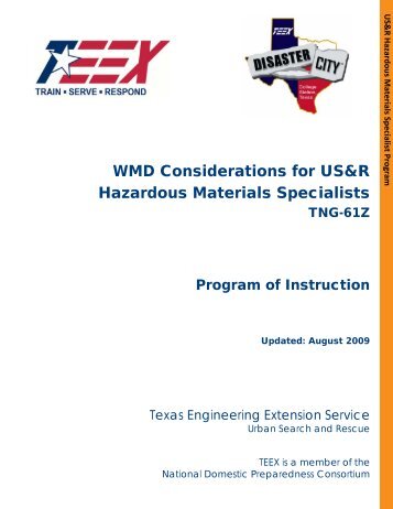 WMD Considerations for US&R Hazardous Materials Specialists