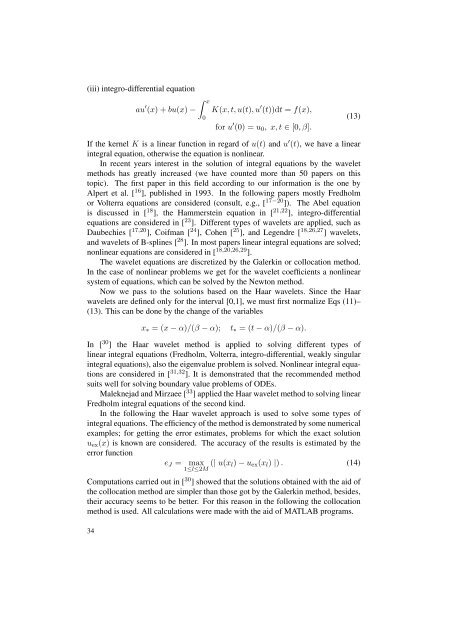 Application of the Haar wavelet transform to solving integral and ...