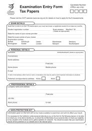 Examination Entry Form - CIOT - The Chartered Institute of Taxation
