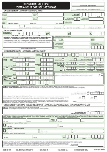 doping control form formulaire de contrôle du dopage - Deporte Limpio