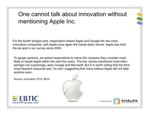Apple innovation; a case study