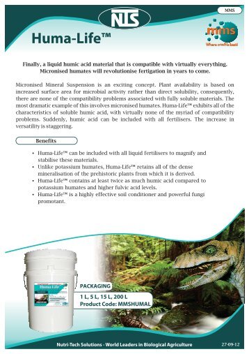 a detailed product information sheet. - Nutri-Tech Solutions