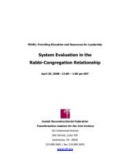 System Evaluation in the Rabbi-Congregation Relationship - Jewish ...