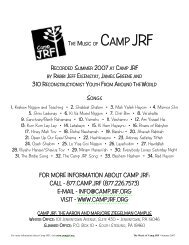 Music of Camp JRF 2007.pdf - Jewish Reconstructionist Movement