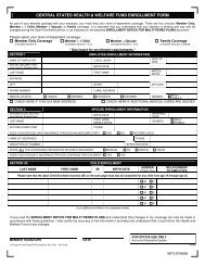 central states health & welfare fund enrollment form