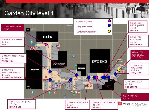 Garden City Brandspace Mud Map Westfield Pop Up