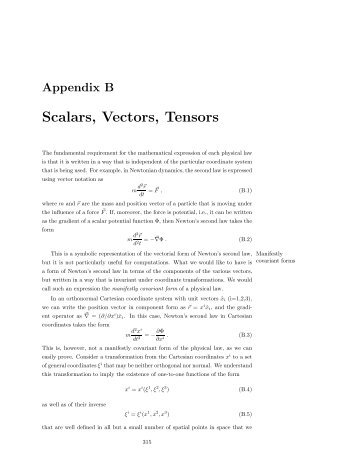 Scalars, Vectors, Tensors