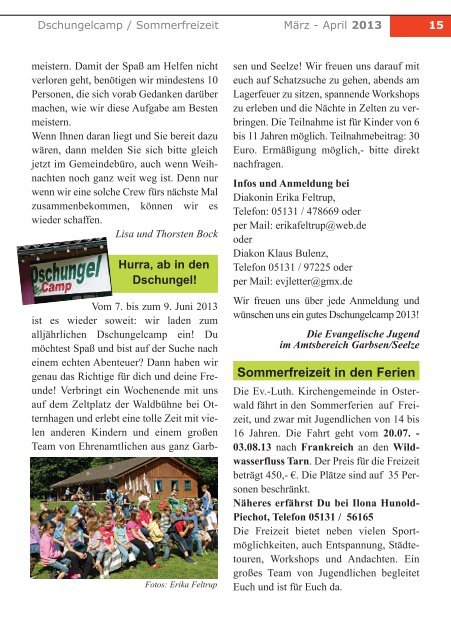 Ausgabe: 122; März-April 2013 - silvanusgemeinde.de