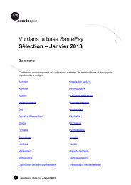 Vu dans la base SantÃ©Psy - Ascodocpsy