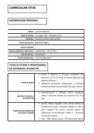 curriculum vitae - Sala stampa - Ministero della Salute