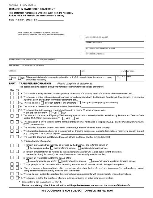 Form BOE-502-AH - Kern County Assessor Recorder