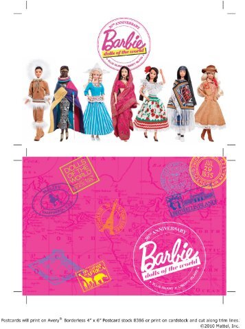 download printable postcards - Barbie