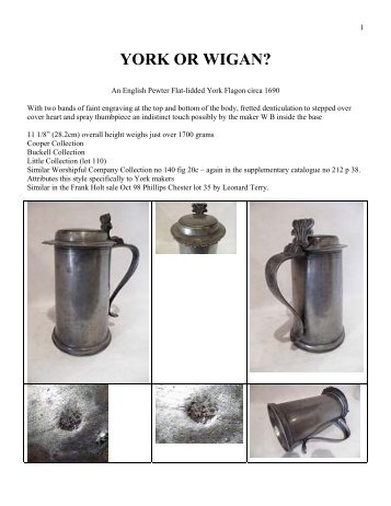 An English Pewter Flat-lidded York Flagon circa 1690 - PewterBank