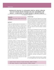 comparative analysis of outsourced hospital dietary services