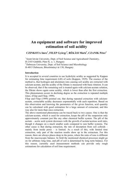 An equipment and software for improved estimation of soil acidity