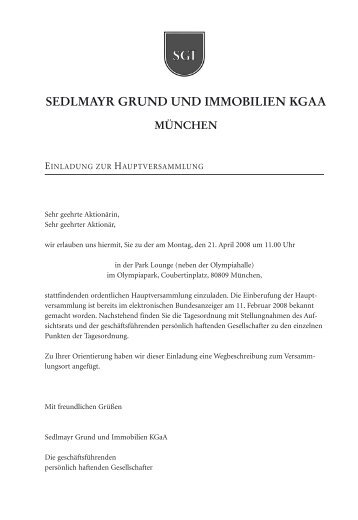 SEDLMAYR GRUND UND IMMOBILIEN KGAA - Sedlmayr-kgaa.de