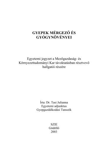 Egyetemi jegyzet az MKK tÃ¡voktatÃ¡sban rÃ©sztvevÅ hallgatÃ³k rÃ©szÃ©re